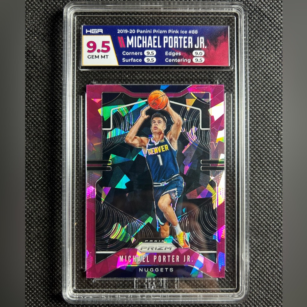 2019-20 Panini Prizm Pink Ice Michael Porter Jr Hga 9.5 Gem Mint Denver Nuggets